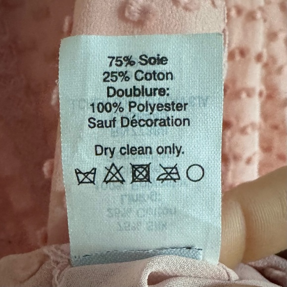 J.Crew Swiss Dot Silk Cotton Sheer Lace Long Sleeve Blouse Top Pink Peach Size 2 - Picture 5 of 6